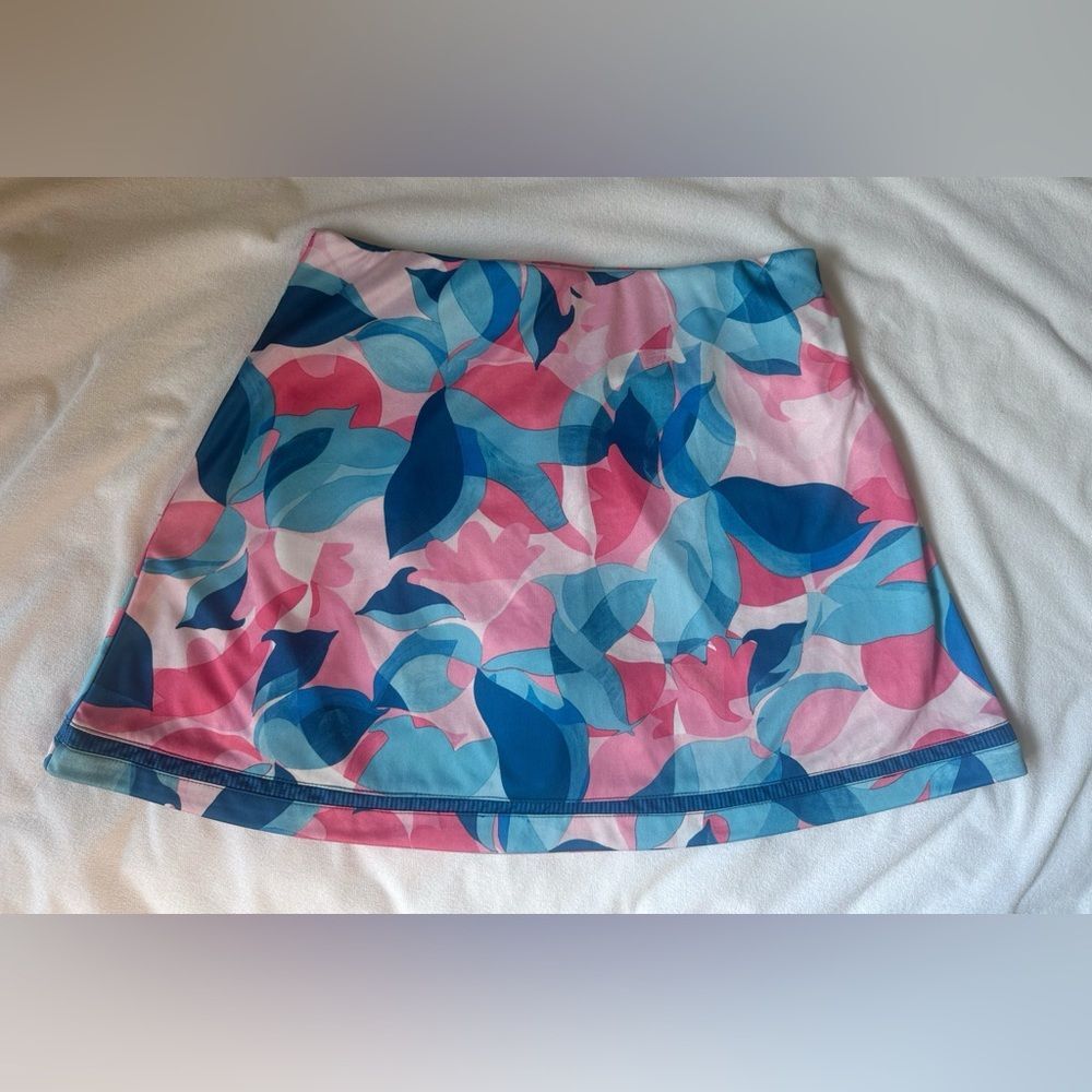 PGA Tour golf skort with pockets floral pink white blue size S